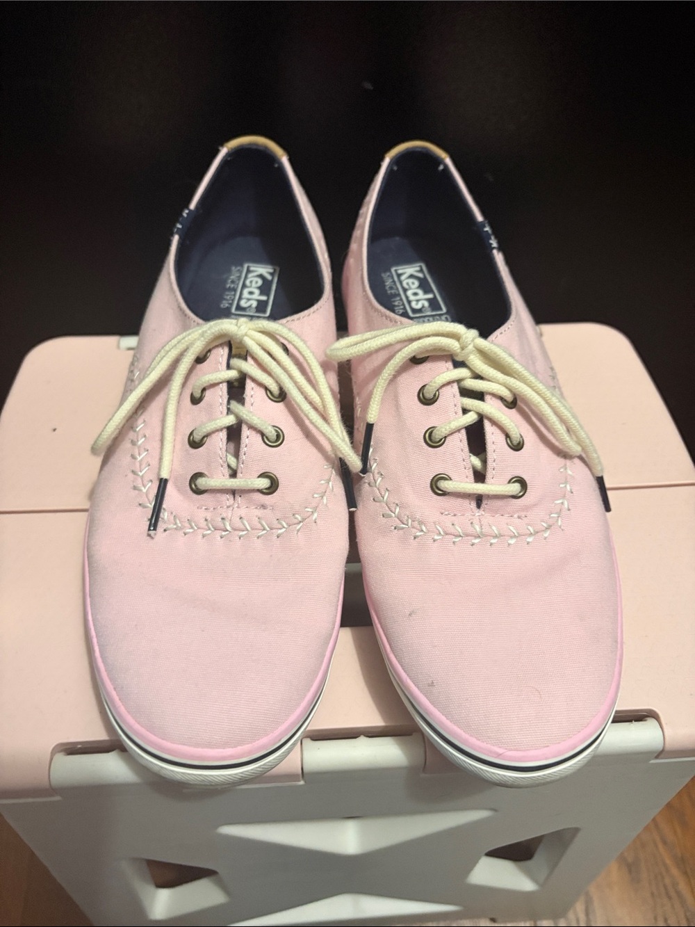 Keds Pink Canvas Lace-Up Sneakers